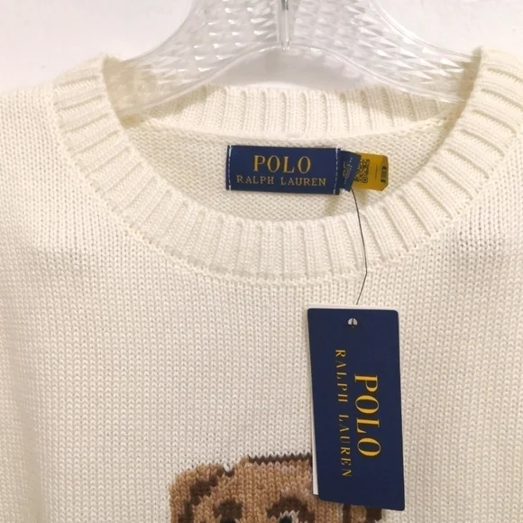 NWT POLO RALPH LAUREN Sweater With Polo BearEmbroidery white Size US XL - Picture 6 of 9